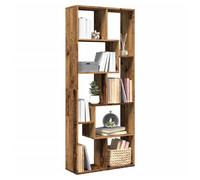 Bookcase 67x25x161.5cm Engineered Wood Old Wood 8 Adjustable Shelves Modern Slim