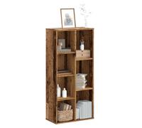 Bookcase 7-Shelf Engineered Wood Old Wood 50x25x105cm Modern Storage UnitForHome