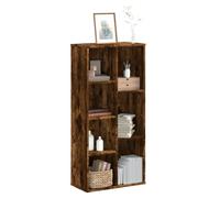 Bookcase 7-Shelf Engineered Wood Smoked Oak 50x25x105 cm Slimline Modern Storage