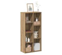 Bookcase 7-Shelf Oak Engineered Wood 50x25x105cm Modern Slimline Storage Unit UK