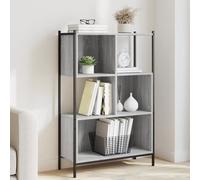 Bookcase 72x28x109 cm Grey Sonoma Engineered Wood & Powder-Coated Steel 3-Tiers