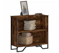 Bookcase 80x31x74.5cm Smoked Oak Engineered Wood Metal Feet 2 Open Shelves Incl