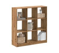 Bookcase 9-Cube Engineered Wood Artisan Oak 102x32x108cm Compact Storage Shelves