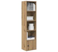 Bookcase Artisan Oak 31x24x127 cm Engineered Wood Slim Storage Cabinet Door Unit
