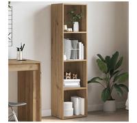 Bookcase Artisan Oak 36x30x143 cm 3-Tier Engineered Wood Slim Display Shelf Tall