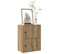 Bookcase Artisan oak 40x24x52 cm Engineered wood 3-Shelf Cabinet Door Adjustable