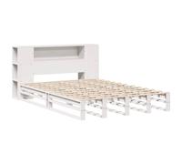 vidaXL Bookcase Bed without Mattress Bed Base White 140x200 cm Solid Wood