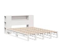 vidaXL Bookcase Bed without Mattress White 150x200 cm King Size Solid Wood