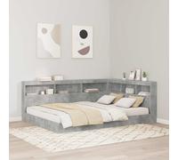 Bookcase Bed Concrete grey 140 x 200 cm Engineered wood
