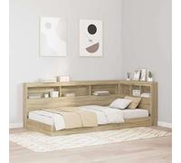 Bookcase Bed with Headboard with Storage Engineered wood Bedroom Bed vidaXL