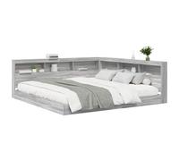 Bookcase Bed with Shelf with Headboard Engineered Wood Bedroom Storage vidaXL