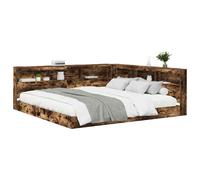 Bookcase Bed with Shelf with Headboard Engineered Wood Bedroom Storage vidaXL