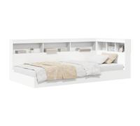 Bookcase Bed with Shelf with Headboard Engineered Wood Bedroom Storage vidaXL