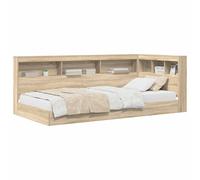 Bookcase Bed with Headboard with Storage Engineered wood Bedroom Bed vidaXL