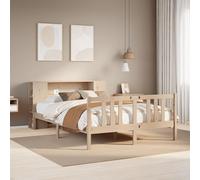 vidaXL Bookcase Bed without Mattress Home Bed Base 135x190cm Solid Wood Pine