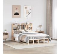 vidaXL Bookcase Bed without Mattress 140x190 cm Solid Wood Pine - Brown, Brown