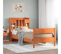 Bookcase Bed Without Mattress 160X200Cm Solid Wood Pine