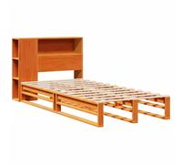 Bookcase Bed without Mattress Base Wax Brown 100x200 cm Solid Wood vidaXL