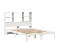 Bookcase Bed without Mattress Base White 120x200cm Solid Wood Pine vidaXL