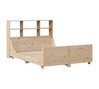 Bookcase Bed without Mattress Bed Frame Bed Base Bedstead Solid Wood vidaXL
