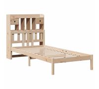 Bookcase Bed Solid Pinewood Natural 90x190cm Single with Shelves & Drawers Room
