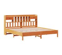 Bookcase Bed without Mattress Bed Frame Home Bed Base Solid Wood Pine vidaXL