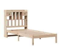 vidaXL Bookcase Bed without Mattress Wax Brown Small Single Solid Wood Pine