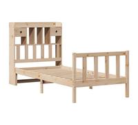 Bookcase Bed without Mattress Bed Frame Home Bed Base Solid Wood Pine vidaXL
