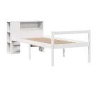 vidaXL Bookcase Bed without Mattress Bed White Small Single Solid Wood Pine