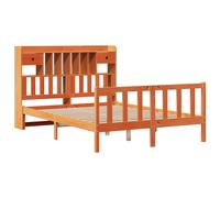 Bookcase Bed without Mattress Bed Frame Home Bed Base Solid Wood Pine vidaXL