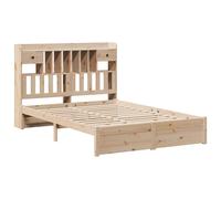 Bookcase Bed without Mattress Bed Frame Home Bed Base Solid Wood Pine vidaXL