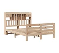 Bookcase Bed without Mattress Bed Frame Home Bed Base Solid Wood Pine vidaXL