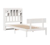 vidaXL Bookcase Bed without Mattress Bed White Small Single Solid Wood Pine