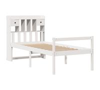 vidaXL Bookcase Bed without Mattress Bed White Small Single Solid Wood Pine