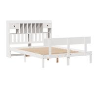 Bookcase Bed without Mattress Bed Frame Home Bed Base Solid Wood Pine vidaXL