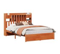 Bookcase Bed without Mattress Bed Frame Home Bed Base Solid Wood Pine vidaXL