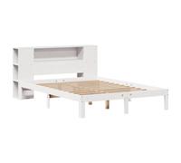 vidaXL Bookcase Bed without Mattress Bed Base White 160x200cm Solid Wood Pine