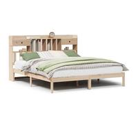 Bookcase Bed without Mattress Bed Frame Home Bed Base Solid Wood Pine vidaXL