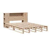 Bookcase Bed without Mattress Bedroom Bed Frame Bed Base Solid Wood vidaXL