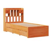 Bookcase Bed without Mattress Home Bed Frame Bed Base Solid Wood Pine vidaXL