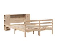 vidaXL Bookcase Bed without Mattress Wax Brown 140x190 cm Solid Wood Pine