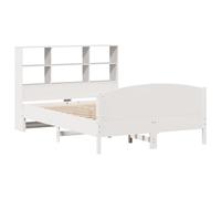 vidaXL Bookcase Bed Without Mattress White 160X200cm Solid Wood Pine, White