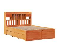 Bookcase Bed without Mattress Home Bed Frame Bed Base Solid Wood Pine vidaXL
