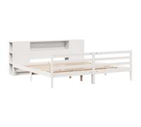 vidaXL Bookcase Bed without Mattress Wax Brown 200x200 cm Solid Wood Pine