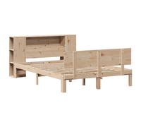 vidaXL Bookcase Bed without Mattress White 140x200cm Solid Wood Pine
