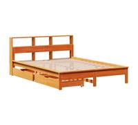 Bookcase Bed without Mattress Home Bed Frame Bed Base Solid Wood Pine vidaXL