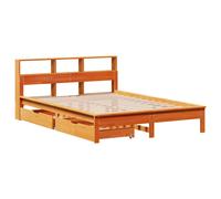 Bookcase Bed without Mattress Home Bed Frame Bed Base Solid Wood Pine vidaXL