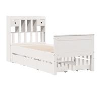 vidaXL Bookcase Bed without Mattress White 90x200 cm Solid Wood Pine