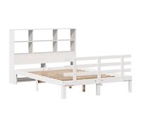 vidaXL Bookcase Bed without Mattress Bed Base White 160x200cm Solid Wood Pine