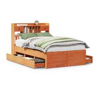 Bookcase Bed without Mattress Home Bed Frame Bed Base Solid Wood Pine vidaXL